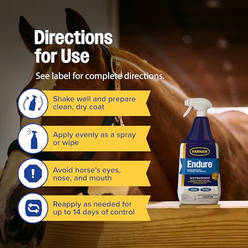 Farnam Endure Fly Spray for Horses, Sweat-Resistant, 32 oz Spray - Image 5