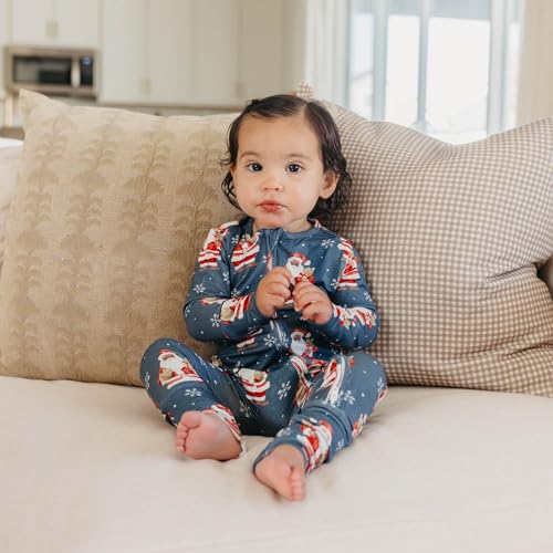 Image of Copper Pearl Zip-Up Footie Baby Pajamas - Soft Newborn Onesies for Boys & Girls, Tag-Free with Two-Way Zipper Baby Sleepers for Newborn - 24 Months, Santa Claus