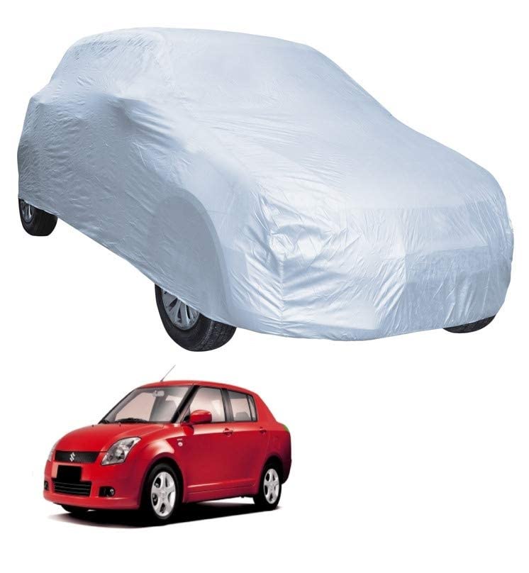 Image of Auto Hub Car Cover Compatible with Maruti Swift Dzire (Model : 2008-2016) with Weather Proof, Triple Stitched, Swift Dzire Car Cover- Plain Silver