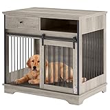 TCENLON Dog Crate Furniture - 35" Dog Crate Table with Drawers, Dog Crate end Table for Large Dog, M