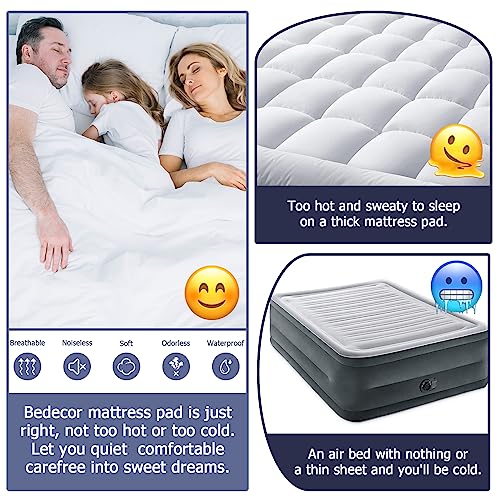 Bedecor Air Mattress Pad Cover Twin Size,Soft Quilted Air Mattress Protector, Breathable Waterproof Mattress Topper With Deep Pocket Fits Up To 18 Inch,Keeps Your Air Mattress Clean #TOP4