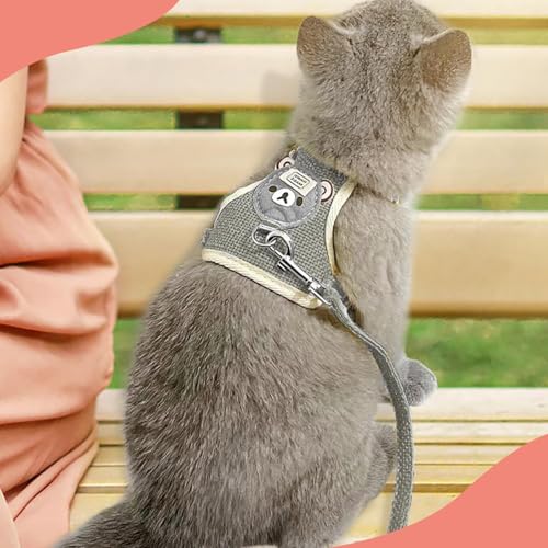 GUOYOU 2 Stück Kaninchen Leine, Verstellbares Weiches Kaninchen Geschirr mit Leine, Kaninchengeschirr für Zwergkaninchen, Kaninchenleine Ausbruchsicher für Kleine Häschen Katze Hunde Haustier Walking