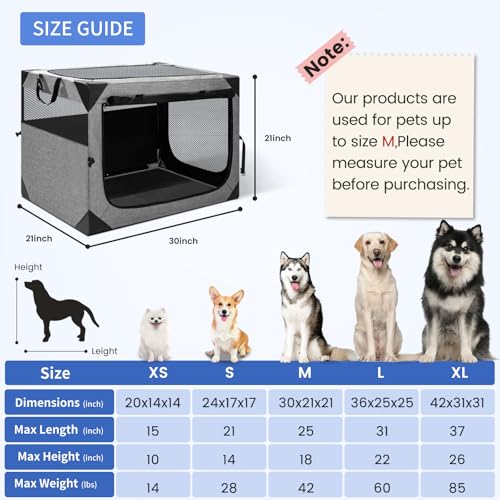 Cage pour chien pliable avec fenêtres en maille respirante - 6