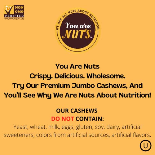 Cashews | Naturally Roasted & Slightly Salted | 16 Oz Bag | Whole Cashews With Natural Skin | Non Gmo | Gluten Free | Vegan | Kosher Parve | Keto Friendly | Everyday Protein. #TOP3