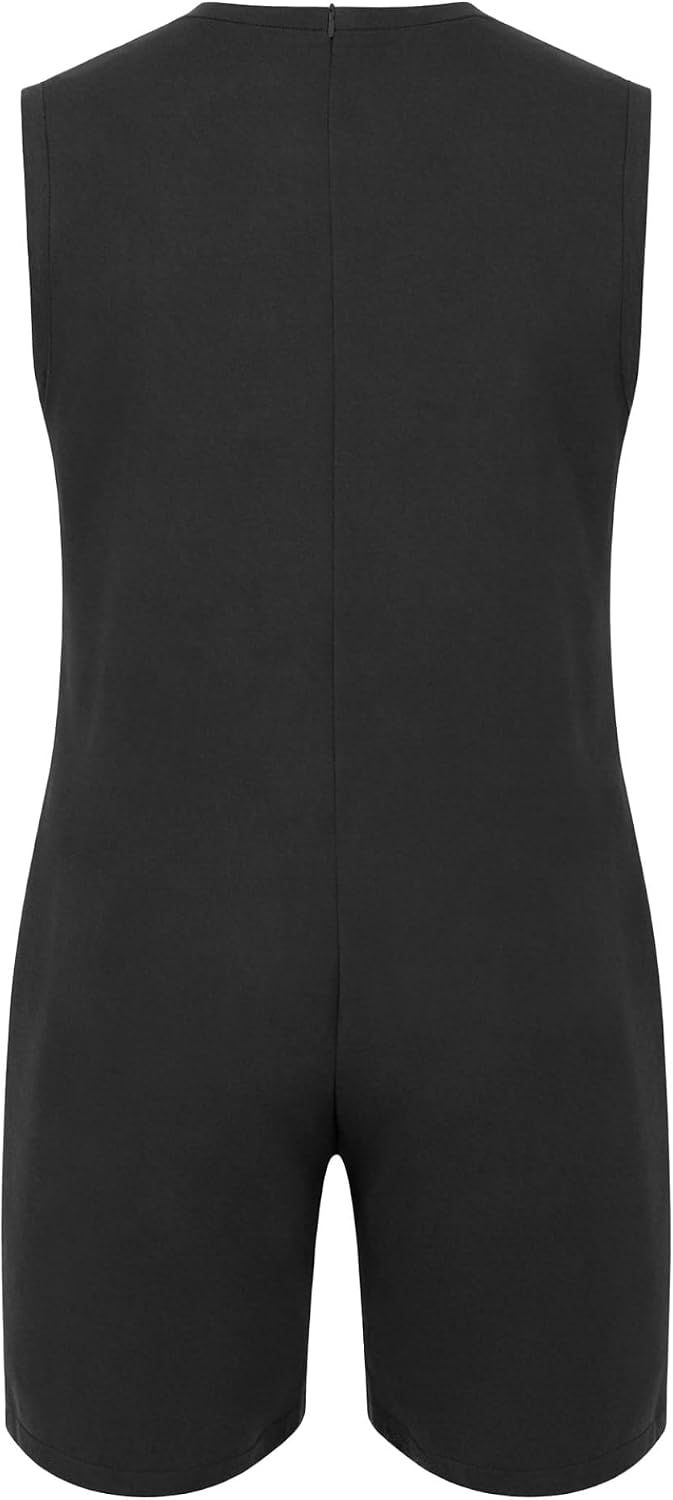 Adults Unisex Anti-strip Adaptive Jumpsuit for Elderly | Mobility Assistance,Independent Living,Assisted Dressing,for Sleepwear,Round Neck,Back Zipper,Sleeveless,Soft Breathable
