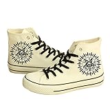Black Butler Kuroshitsuji Anime Logo Cosplay Schuhe Leinwand Schuhe Sneakers Weiß und Schwarz, Damen, weiß, 7.5 B(M) US Female / 5.5 D(M) US Male