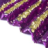 DUOBAO Reversible Sequin Fabric by The Yard Purple to Gold Changing Color Fabric Mermaid Sequins Material Fabric Glitter for DIY Cube Backdrop Tablecloth Sewing