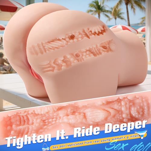 Image of BIG SHOCKED 18LB Sex Doll for Men - Realistic Male Masturbators Ergonomic Curved Design with Dual Vagina & Anal Channels, 3D Lifelike Soft Butt Adult Anal Toys Stroker