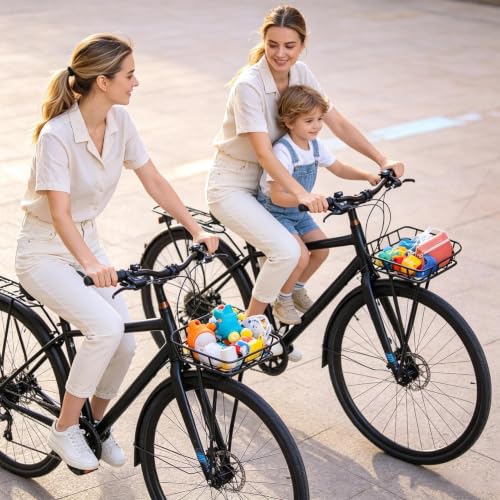 Cesta frontal para bicicleta evita vibraciones con puntales ajustables 3