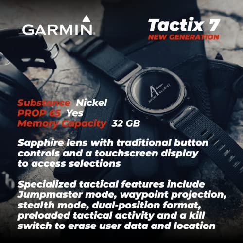 Wearable4U Garmin tactix 7 Pro Ballistic GPS Tactical Smartwatch Bundle (tactix 7 Pro Ballistic, Black Earbuds) - Thumbnail 7
