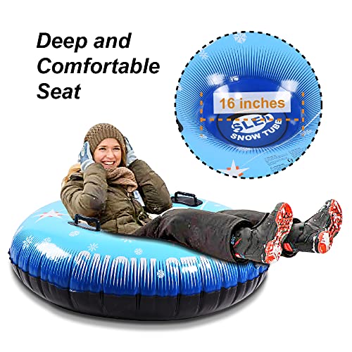 Snow Tube, 48-Inch Inflatable Snow Sled For Kids And Adults, Heavy Duty Inflatable Snow Tube With Handles, Snow Toys For Winter Outdoor Sledding #TOP6