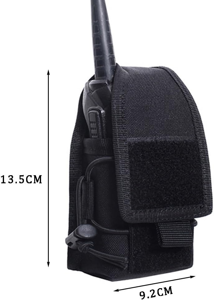 Versatile Pouch Case Holder for GPS Phone, Universal Radio Pouch, Adjustable Molle Magazine Bag with Elastic Cord, Small Nylon Belt Pack for Walkie Talkies Radio