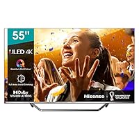 Hisense 55U7QF QLED 139 cm (55 Zoll) Fernseher (4K ULED HDR Smart TV, HDR 10+, Dolby Vision &amp; Atmos, Full Array Local Dimming, WCG, USB-Recording, Ultra Slim Design, Mittelstandfuß)
