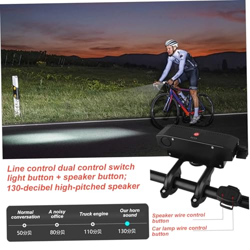 Bocina eléctrica para bicicleta de 6 modos con luces impermeables USB 2