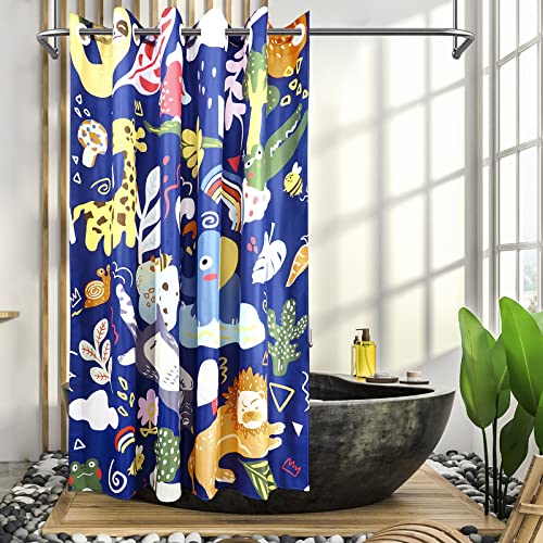 Rideau de douche imperméable lavable en microfibre douce sans anneaux - 3