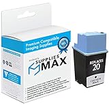SuppliesMAX Remanufactured Replacement for HP DeskJet 610/612/630/640/656/FAX-1010/1020/1040/1050 Black Inkjet (500 Page Yield) (NO. 20) (C6614DN)
