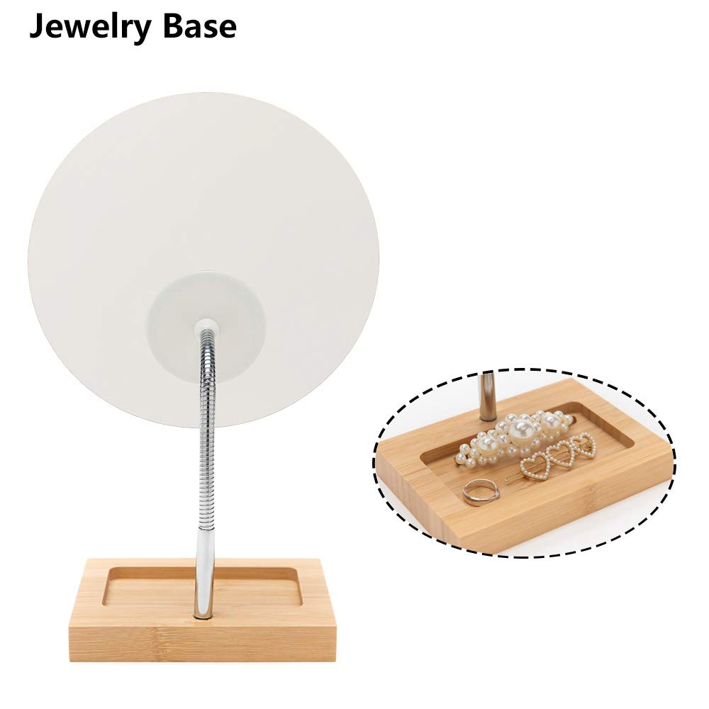 Bamboo Makeup Vanity Table With Stool And Rotating Mirror