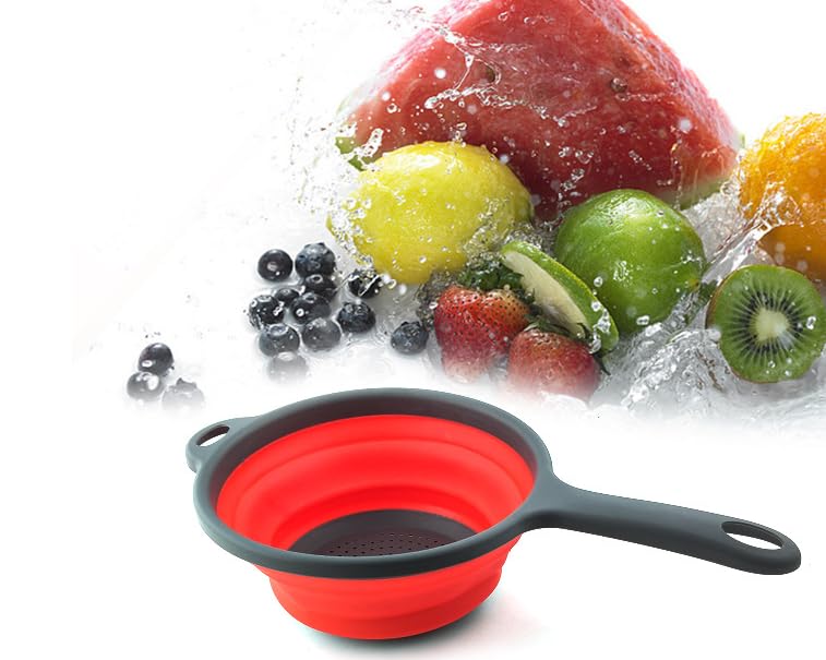 Amazon|折りたたみザル 食品グレードシリコンザル ラウンド Amazon|折りたたみザル 食品グレードシリコンザル ラウンド