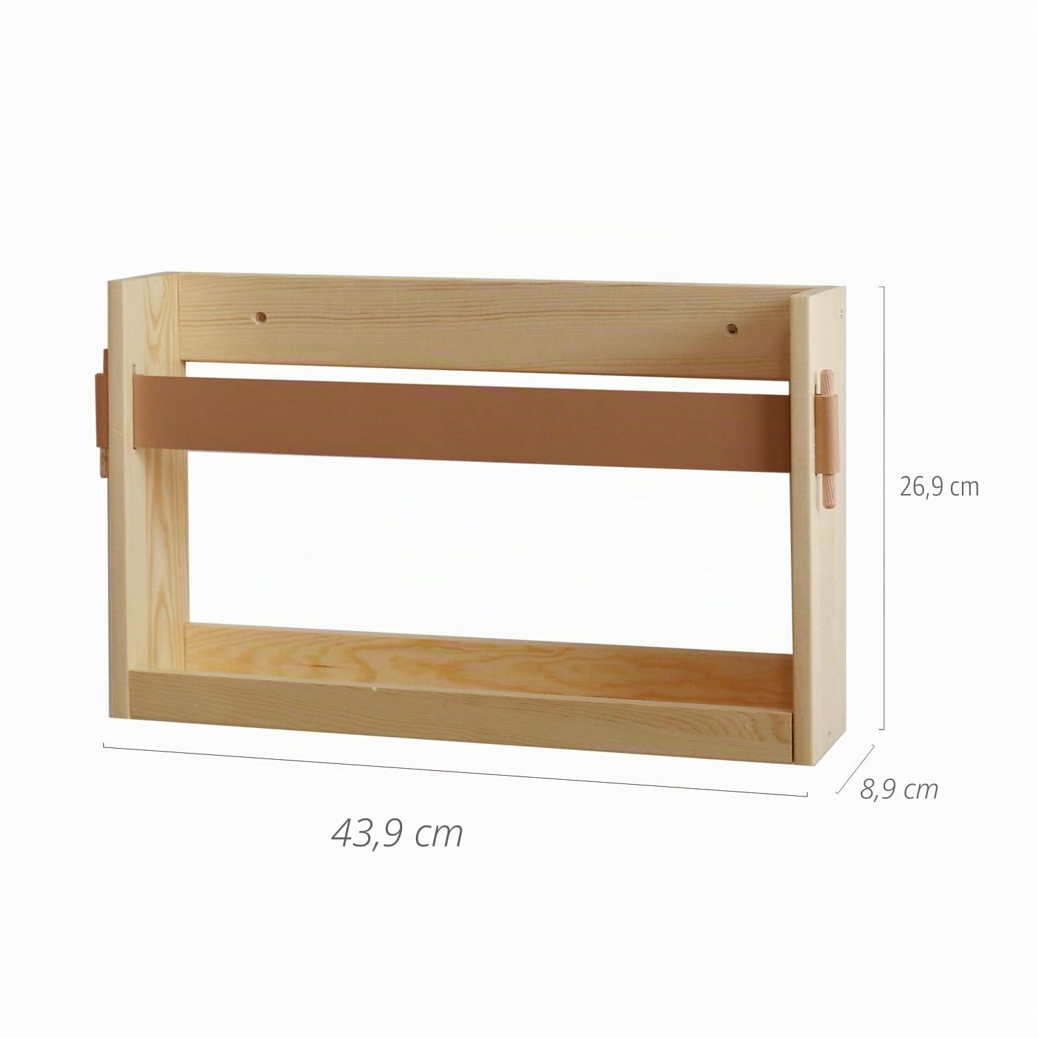 FIRADE Zeitschriftenhalter zur Wandmontage, mit PU-Lederband, Zeitschriftenständer, Akten-Organizer für Eingangsbereich, Büro, Wohnzimmer, Wartezimmer, Kinderzimmer, 2 Stück (43,9 x 8,9 x 26,9 cm)
