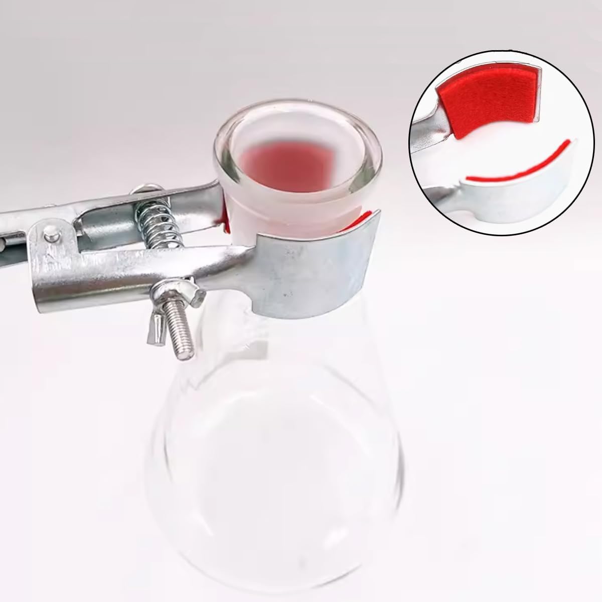 Lab Stand Support Set Premium Iron Material Laboratory Stand and Clamp Set for Fixing Labware Cast Iron Base+Iron Rod+Retort Ring+Iron tripod+Flask Clamps+Burette Clamp and Cross Clamps