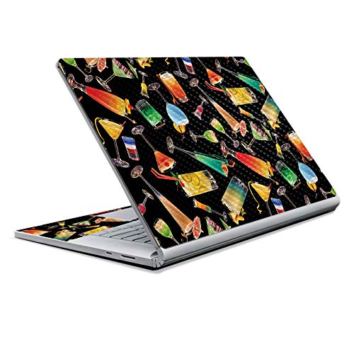 Image of MightySkins Carbon Fiber Skin for Microsoft Surface Book 2 13 inch (2017) - Cocktail Therapy,Protective, Durable Textured Carbon Fiber Finish,Easy to Apply, Remove, and Change Styles,