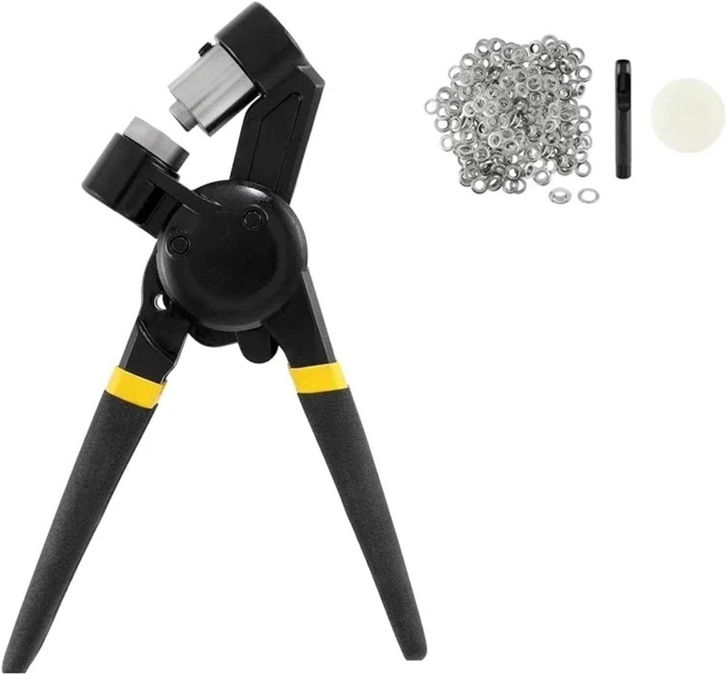 Metal Eyelets Grommets,500pcs 10/12mm Grommet Handheld Hole Punch Tool Pliers with Kit for Fabrics for PU Leather/Belt/Shoes/Crafts(12mm Set)