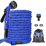Manguera Extensible de Jardín, Manguera Jardin, Tubo de Manguera Mágica Expansible Flexible con Pistola Pulverizadora de 8 Funciones para Regar Flores, Lavado de Autos (100)