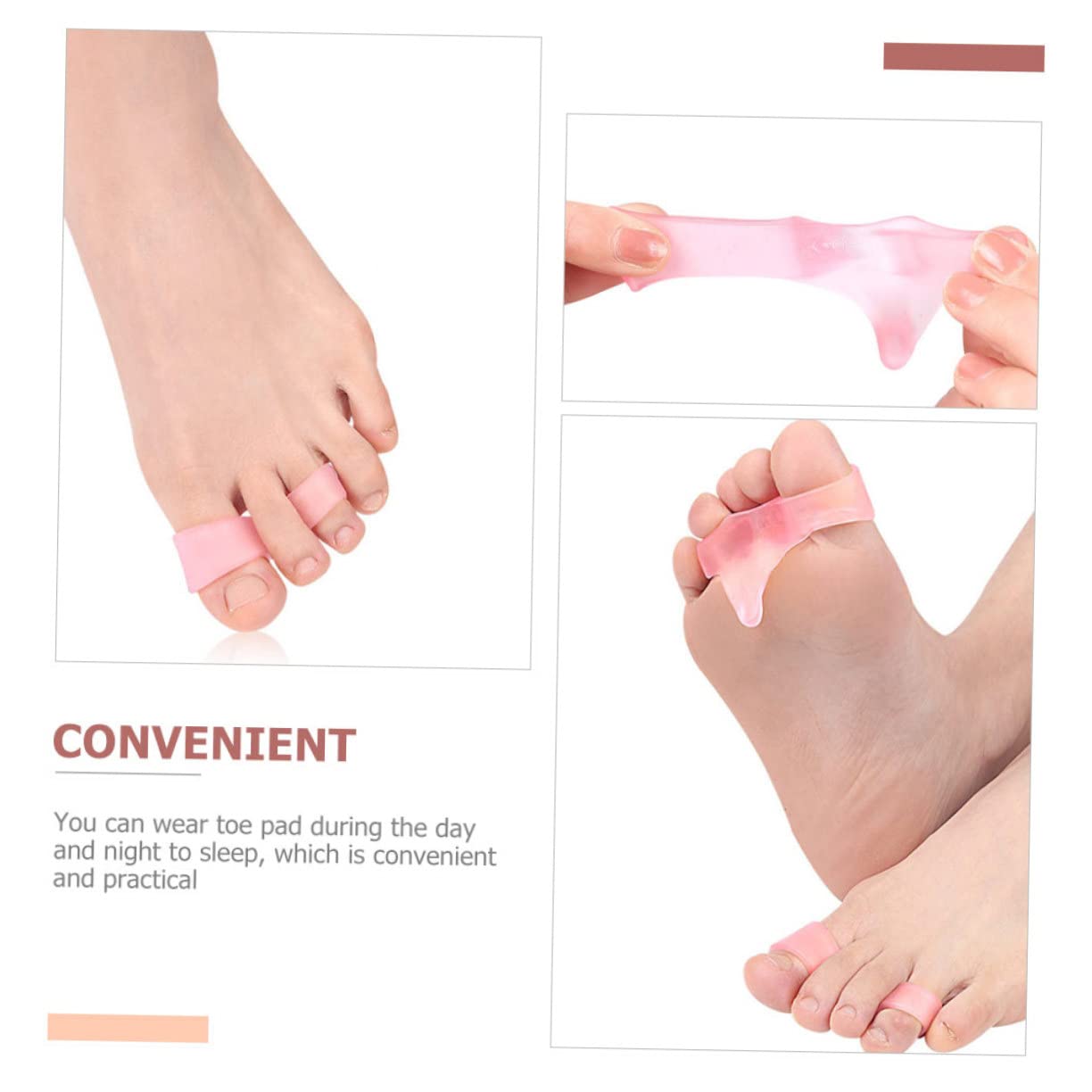 CALLARON 12pcs Toe Separators for Overlapping Hammer Toes Comfortable Gel Spacers for Bunion Relief Ergonomic Design Reusable and Pink Options Unisex
