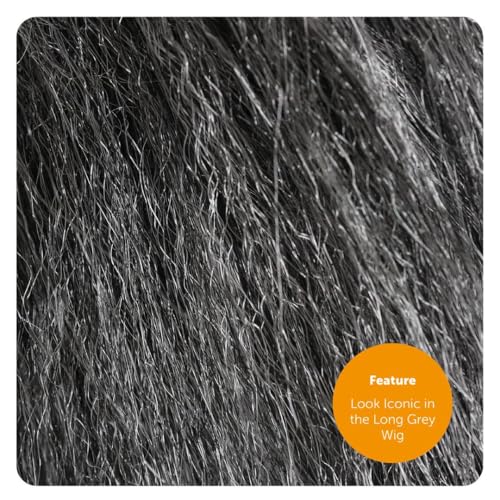 Adults Crazy Ghost Halloween Costume - Small - Black & White Striped Suit, Black Tie, Grey Wig, Facepaint - Mens 80s TV Film Halloween Fancy Dress Costume - Image 3