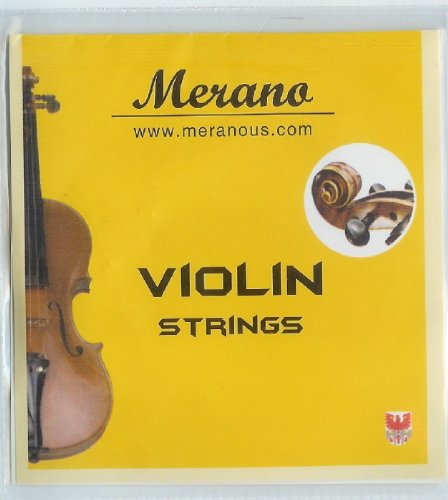 Merano MVE10WT-A 4/4 Full Size Ebony Fitted Electric Silent Violin with Case and Bow, Rosin, Extra Strings, White