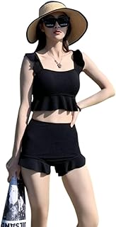 水着 レディース水着 タンキニ ビスチェ風 バンドウェア 二点セット セパレーツ スイムドレス ビーチウェア ビキニセット 単色水着 女性用 水泳 バンドゥー ハイウエストショーツ スイミング