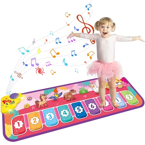 Kids Piano Mat, Xndryan Piano Music Mat Dance Mat Piano Floor Keyboard Mat Touch Play Mats Floor Keyboard Musical Carpet Mat Musical Toys for 1 2 3 4 5 6 Years Old Kids Boys Girls