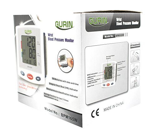 Gurin Pro Series Wrist Digital Blood Pressure Monitor With Case - Large Display #TOP5