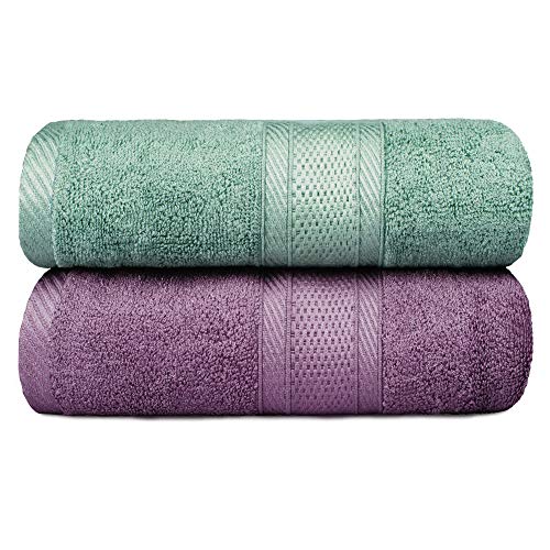 Yoofoss Bamboo Bath Towels 2 Pack Towel Set 500 GSM 70 x 140 cm Extra Large Bath Towels Super Soft & Highly Absorbent Bath Sheets Highly Absorbent and Quick Dry