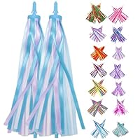 PLATT Kid's Bicycle Handlebar Streamers Colorful Ribbons Tassel for Girls Boys Bicycle Handlebar Scooter Handgrip (Blue 1Pair)
