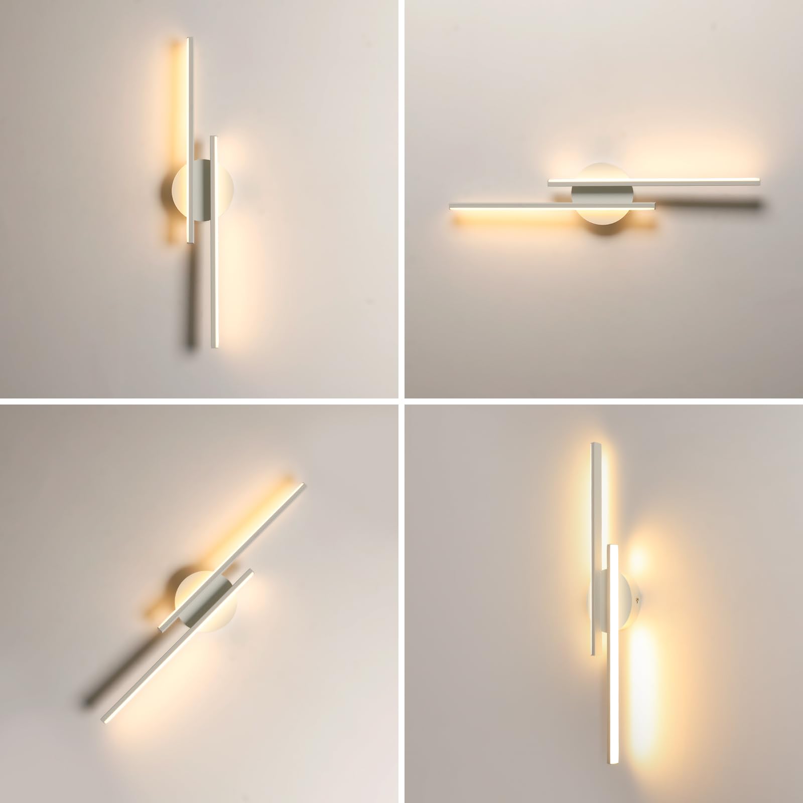 Comely Nowoczesny Kinkiet LED, 24W 2700LM Biały Wewnętrzny Kinkiet LED, 60CM Lampa Ścienna LED Do Sypialni, Salonu, Jadalni, Korytarza, Schodów, Ciepła Biel 3000K