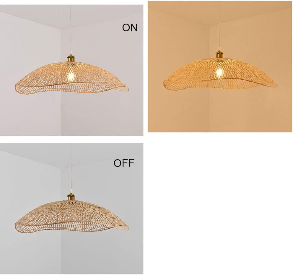 Lámpara colgante de mimbre boho para techos de salones rústicos 5