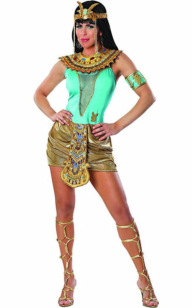 Playboy Goddess Bunny Costume, Turquoise/Gold, Large
