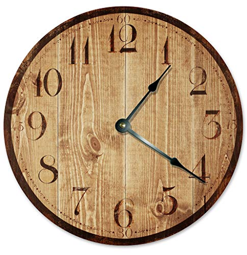 Reloj de pared rústico impreso de 10.5 pulgadas miniatura 1