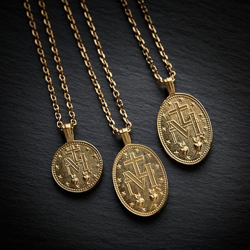 Forge & Foundry Men's Religious Virgin Mary Pendant with 21" Extendable Necklace With Saint Mary Pendant - Celestine3