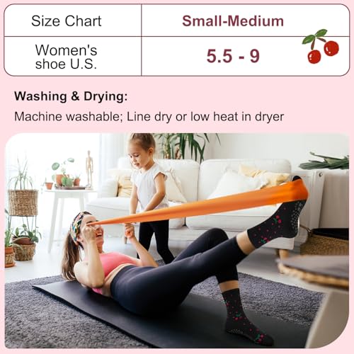 Image of Pilates Socks for Women, Non Slip Grip Socks for Yoga, Barre, Hospital, Grippy Socks Womens Gifts, 4 Pairs