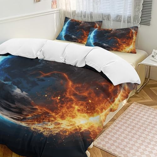 Parure de lit Planet Ice and Fire microfibre douce anti-plis
