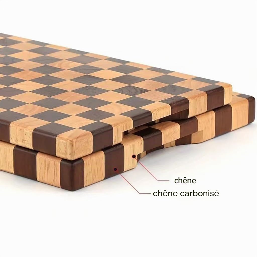 Planche À Découper En Bois, Planche À Découper En Bois Avec Motif En Damier, Planche À Fromage, Convient Pour Couper La Viande, Trancher, Planches De Service Pour Les Fruits(34 * 24 * 2.5cm)