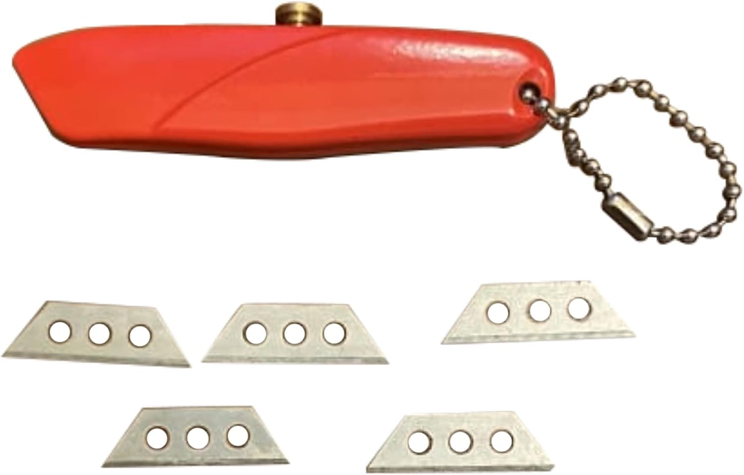 Mini Keychain Knife Box Opener for Keyring - 3 Inch Utility Knife on Keychain with 5 Extra Blades - Small Cutter for Opening Packages