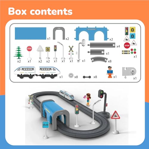 Image of Lifelong Indian City Trainset 49 PCS | Vande Bharat Electric Train Set with Lights & Sounds | USB Rechargeable DIY Toy Set with Magnetic Coaches & Electronic Track Gift for Kids 3-9 Yrs (LLCRCT05)