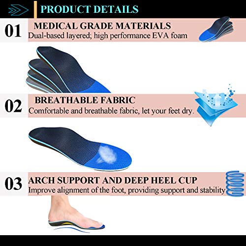 Semelles Orthopédiques Pour Douleurs Pieds - Soutien Voûte Plantaire, Hallux Valgus, Fasciite, Taille 39-40