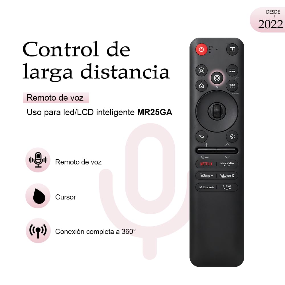 AKB76046603 Mando Mágico por Voz MR25GA para TV de LG Serie 2025 OLED G5/C5/B5, QNED 92A/85A/80A, UA77 - Control por Voz con Puntero, Compatible con MR25GA/24GA/23GA/22GA/21GA/20GA — view 2