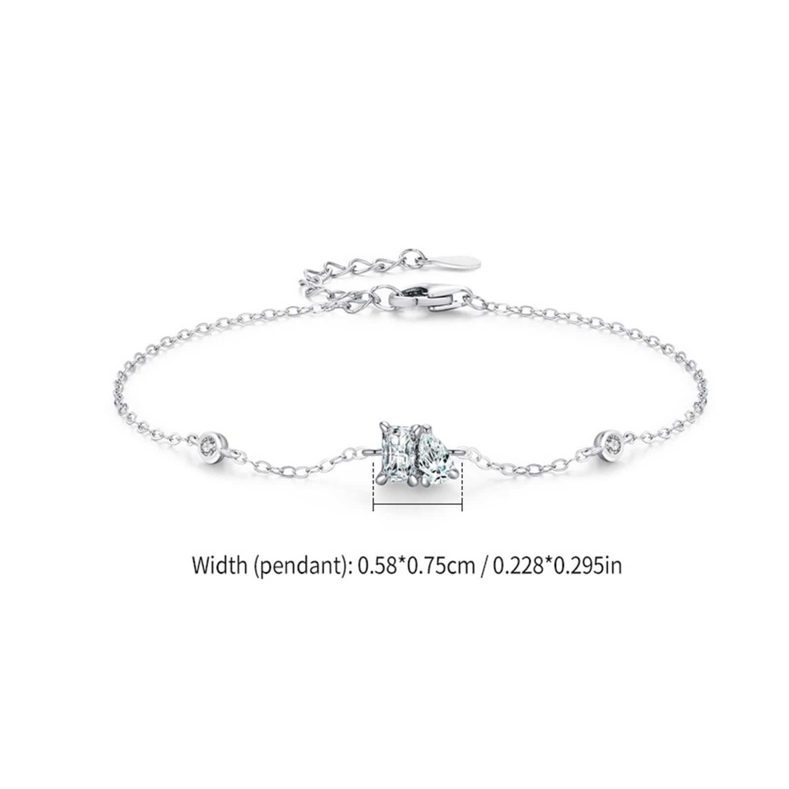 Bransoletka damska w kolorze różowego złota, 0,4 ct, diament laboratoryjny, geometryczna bransoletka, łańcuszek dla Ciebie, złota
