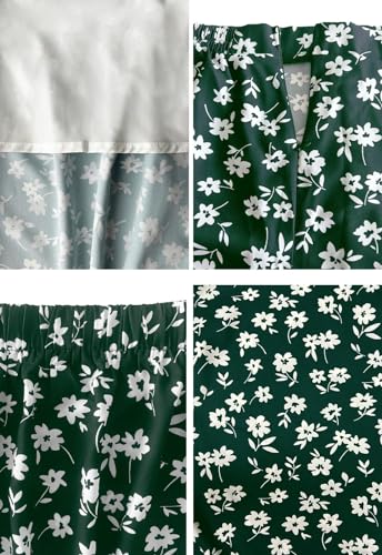 Image of HERBATOMIA Women's Floral Print Midi Skirt Casual High Elastic Waist Zipper Vintage Long Boho Skirts for Women