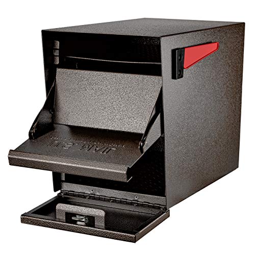 Image of Mail Boss Security Mailbox, Bronze 7208 Package Master Curbside Locking 21.5 in. x 16.5 in. x 12 in.